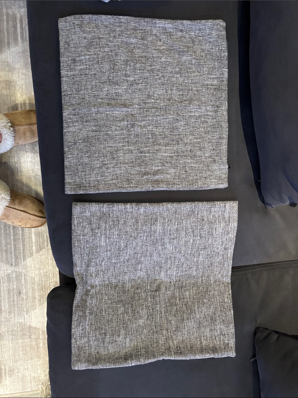 Grey knit throw pillow covers 14 x14 inches